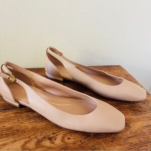 NWT Cole Haan Bria Brush Leather - Blush Pink Cutout Flat Small Heel